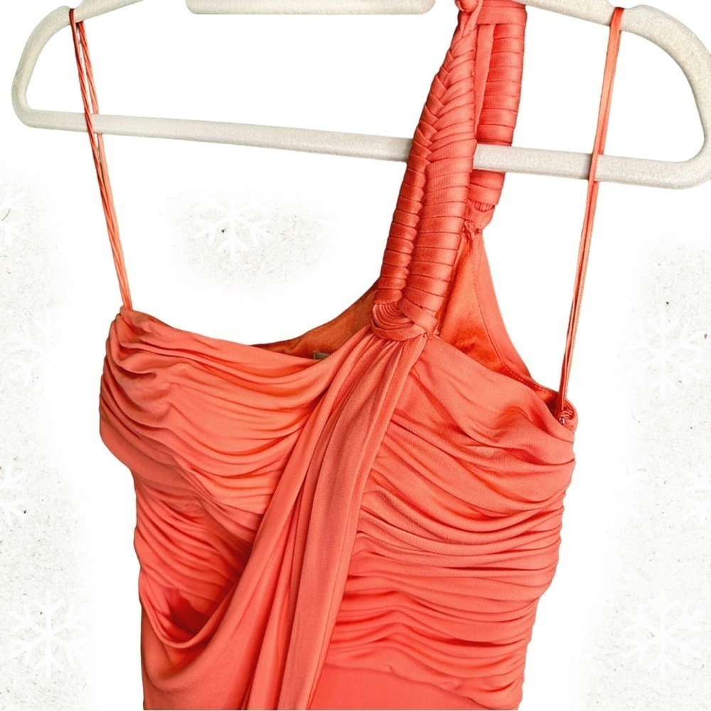 Vintage “Tangerine” Temperley London ‘Mini Greek’ One Shoulder Mini Dress Size 2 - Picture 8 of 16